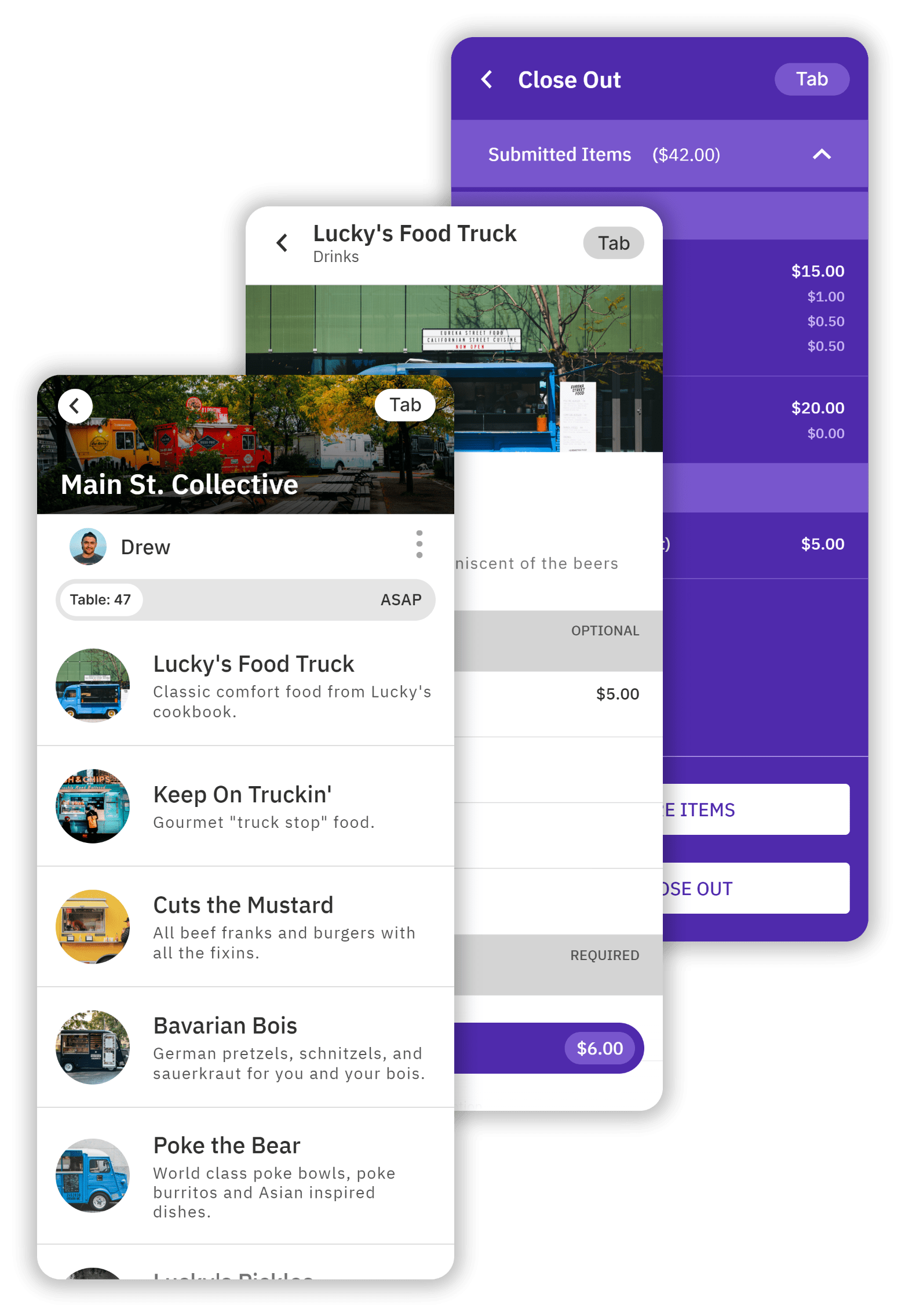 The Porter app featuring multiple locations from which to order.