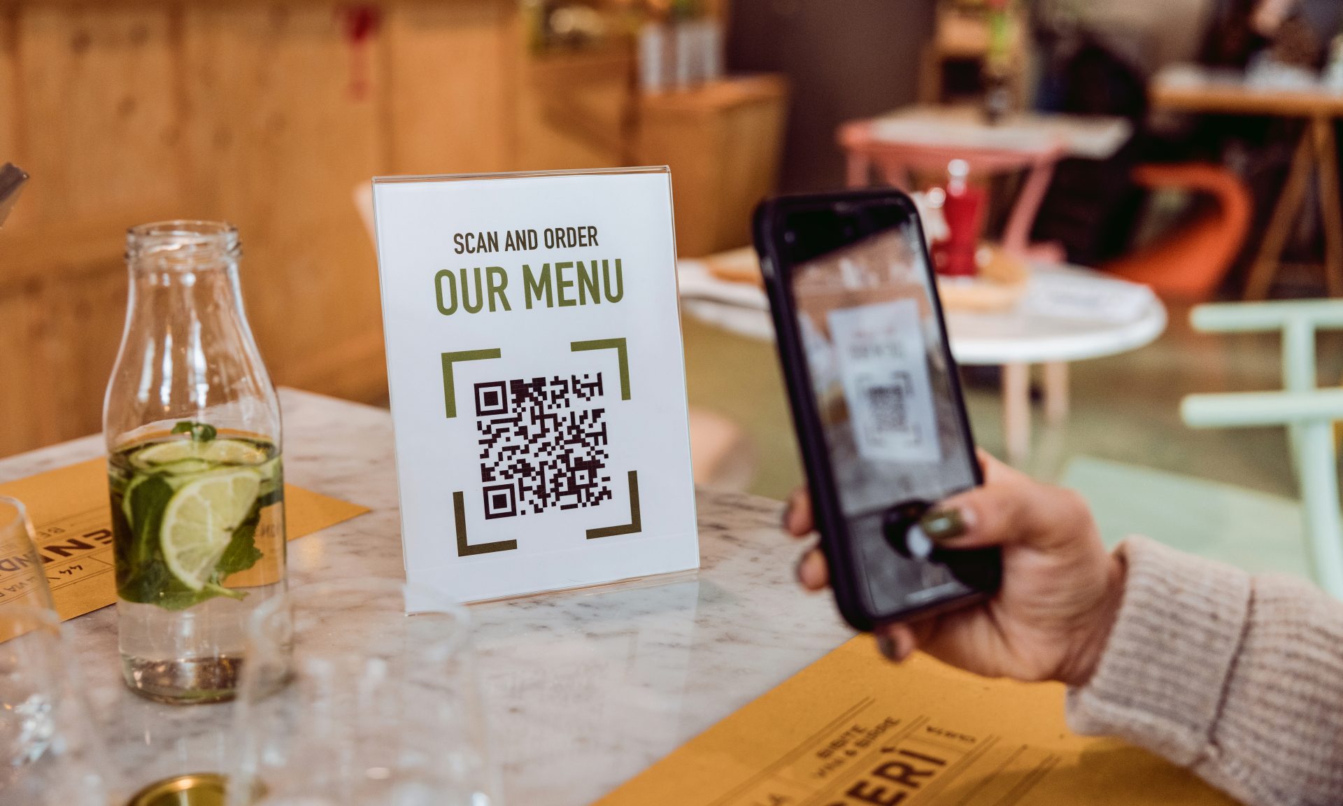 Order through Porter directly from your seat with an easy QR code.